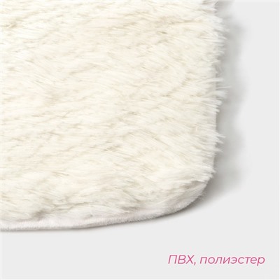 Коврики для ванной и туалета Доляна «Плюшевый», 3 шт., 80×50 см, 40×50 см, 40×35 см, белые