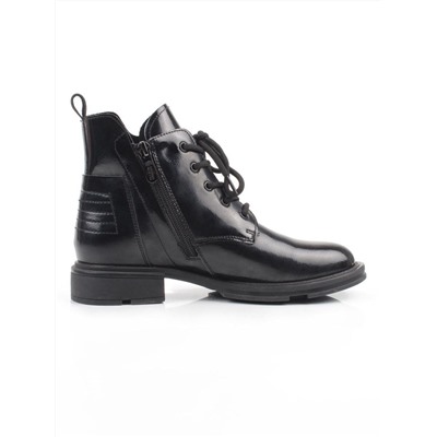 01-M43-13 BLACK Ботинки демисезонные женские (натуральная кожа)