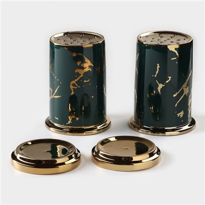 Набор подставок керамических для столовых приборов Gold, 19,5×9×18,5 см, цвет зелёный
