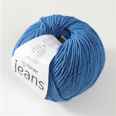 Пряжа для вязания спицами, крючком YarnArt, Jeans, 55% хлопок, 45% акрил, 160 м/50 г, (17 синий)