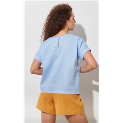 Блузка лен F212-1130 pale blue