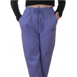 2623 LILAC Штаны утепленные спортивные женские (85% хлопок, 10% полиэстер, 5% спандекс)