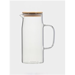 Кувшин BellaTenero «Эко», 1 л, с бамбуковой крышкой. стекло, прозрачный