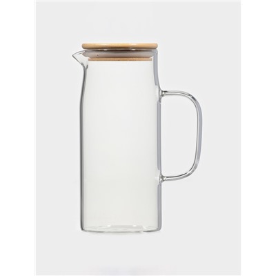 Кувшин BellaTenero «Эко», 1 л, с бамбуковой крышкой. стекло, прозрачный