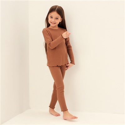 Пижама детская SL HOME, размер 34 (122-128 см), цвет кофейный