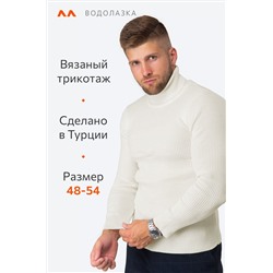 Мужской свитер в рубчик с высоким воротом Happyfox