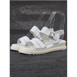 08-PEXL76-1 WHITE Босоножки женские (натуральная кожа)