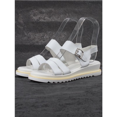 08-PEXL76-1 WHITE Босоножки женские (натуральная кожа)