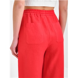 Брюки красные с карманами