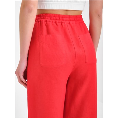 Брюки красные с карманами