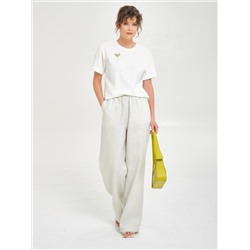 Брюки изо льна с карманами