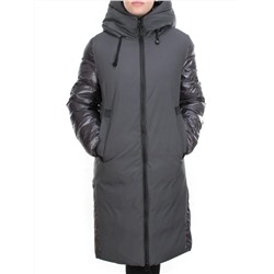 2235 GREY-GREEN Пальто женское зимнее AKIDSEFRS (200 гр. холлофайбера)