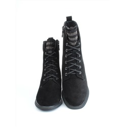 04-M3-H238 BLACK Ботинки зимние женские (натуральная замша, натуральный мех)