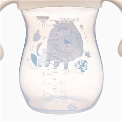 Бутылочка для кормления Крошка Я «Baby time collection», широкое горло, от 6 мес., 240 мл, бежевый