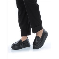 03-PDE31-2 BLACK Лоферы женские (натуральная кожа)