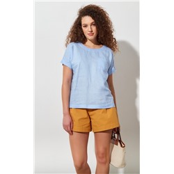 Блузка лен F212-1130 pale blue