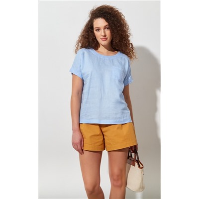 Блузка лен F212-1130 pale blue