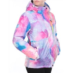 W1609-2 PINK/BLUE PRINT Куртка горнолыжная женская ERUITOR (100 гр. холлофайбера)