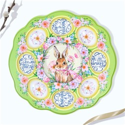 Пасхальная подставка на 8 яиц и кулич «Счастья в доме!» на пасху, 24×25 см