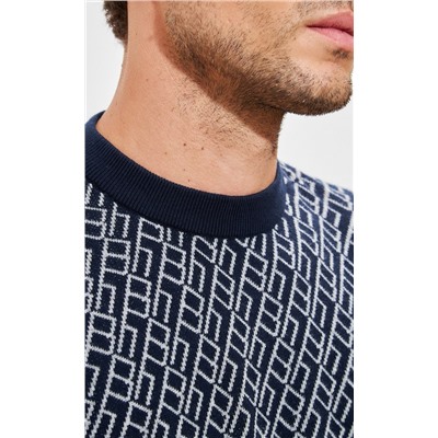 Джемпер мужской P321-15203 тёмно-синий