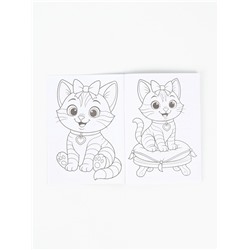 Подарочный набор, блокнот раскраска А6, 32 л., ручка пиши-стирай «Кошка»