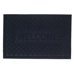 Коврик придверный без окантовки 40×60 см "Рябь. Welcome", цвет синий