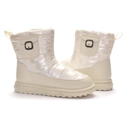 LD-750 Fashion T-B20-21-МП/Z Полусапожки женские бел нейлон+иск кожа, подклад иск мех