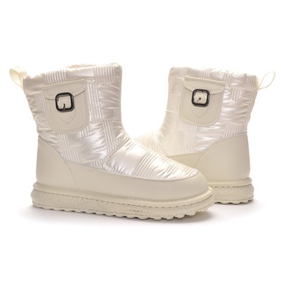 LD-750 Fashion T-B20-21-МП/Z Полусапожки женские бел нейлон+иск кожа, подклад иск мех