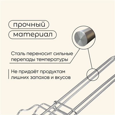Решётка - гриль для сосисок maclay, 17x8.5 см, нержавеющая сталь, для мангала