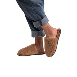 Шлёпанцы меховые РОДИНА, цвет Шоколад