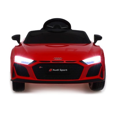 Электромобиль AUDI R8 SPYDER, EVA колёса, кожаное сидение, цвет красный