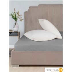 Dome ЛОРЕНО сер Простыня на резинке 160х200+25 (см), 1пр., хл/сат