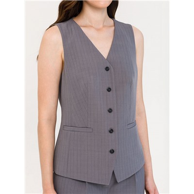 Жилет тёмно-серый в полоску