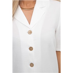 Костюм льняной с брюками белого цвета Стелла №4