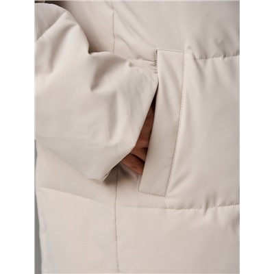 Пуховик женский светло-бежевый