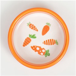 Миска керамическая с морковками, 70 мл,  8,8 х 8,8 х 3 см, оранжевая