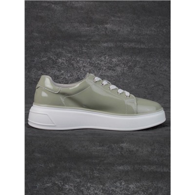 05-PDD215-3 GRAY GREEN Кроссовки женские (натуральная кожа)
