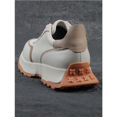 03-YC353-1 BEIGE Кроссовки женские (натуральная кожа)