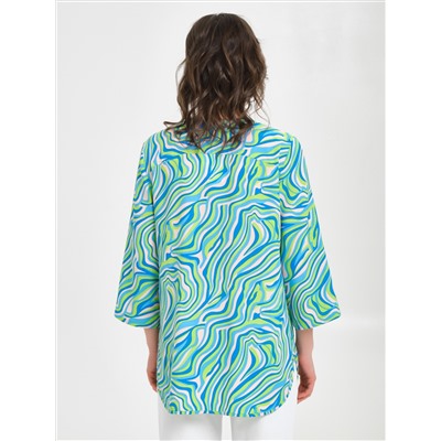 Блуза голубого цвета с рукавом 3/4