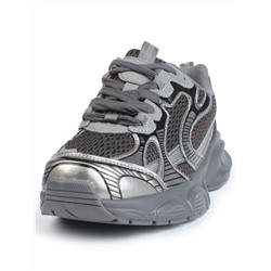 05-P247-1 BLACK/SILVER Кроссовки женские (искусственные материалы, сетка)