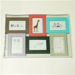 Коллаж из 6-и рамок д/ф zebra colour пластик цветной (габариты 52*36 см)