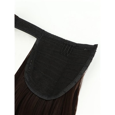 Хвост накладной, прямой волос, на резинке, 60 см, 100 г, цвет каштановый(#SHT6А)