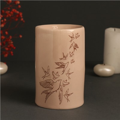 Аромалампа для эфирных масел «Я это отпускаю», керамика, бежевая, 7.2×7.2×11.6 см