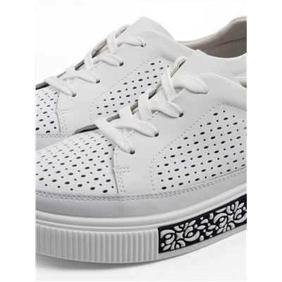 03-C322-9A WHITE Полуботинки летние женские (натуральная кожа)