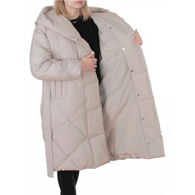 8870 LT. BEIGE Пальто зимнее женское (200 гр. холлофайбер)