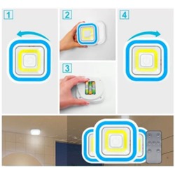 Светильник с пультом и регулировкой яркости (3 шт) LED light with Remote Control set 3
