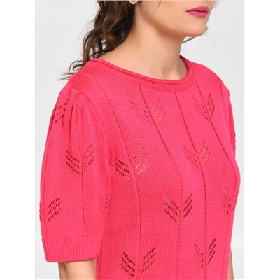 Блузка вязаная розовая
