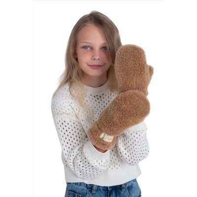 Варежки детские меховые кемел