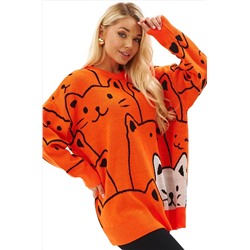Женский удлиненный свитер оверсайз Happyfox