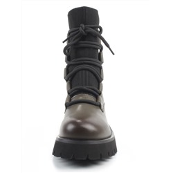 01-XKL21-195R DK. GREEN Ботинки демисезонные женские (натуральная кожа, байка)